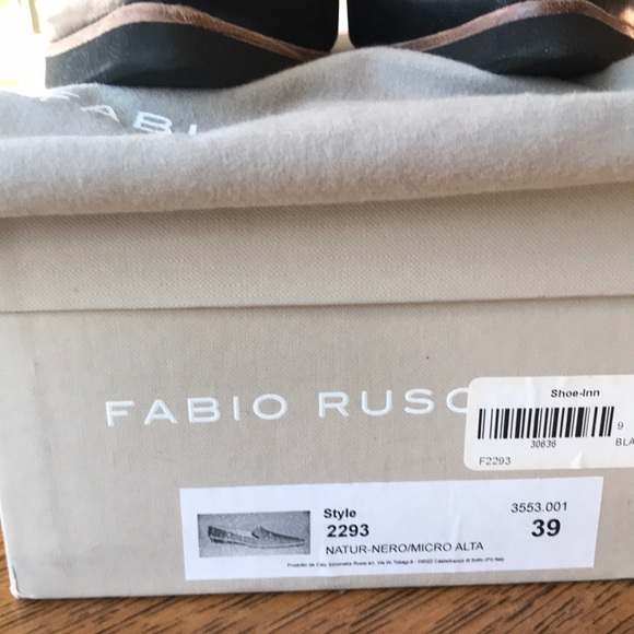 Fabio Rusconi black leather slip-on loafers w/box - Picture 4 of 7